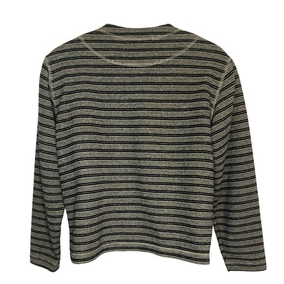 Norton Studio Women’s Black White Striped Button Up Cardigan Sweater Size Small - Picture 2 of 4
